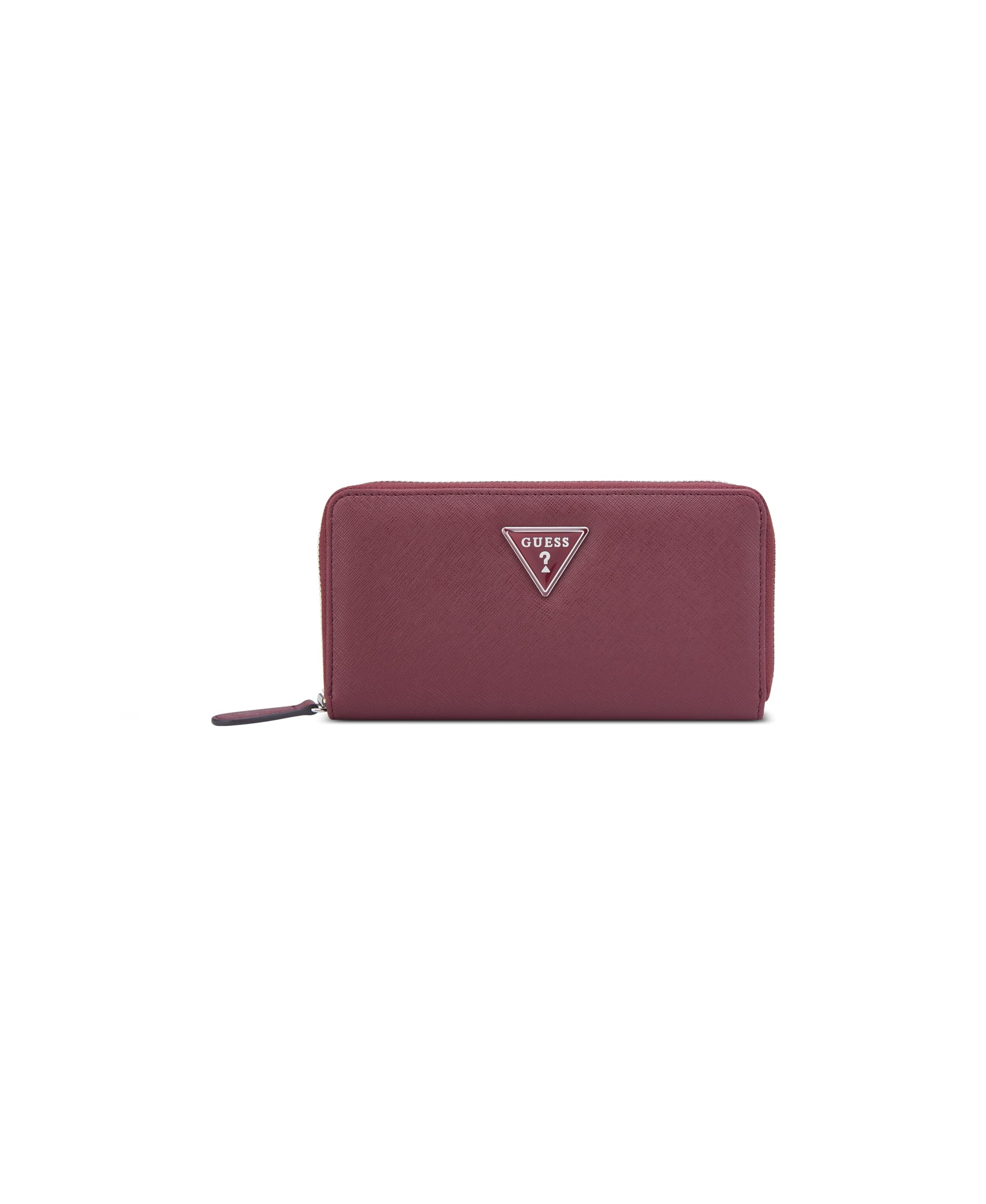 Oxblood Textured Zipper Viviette Medium Zip Around Wallet-image-9