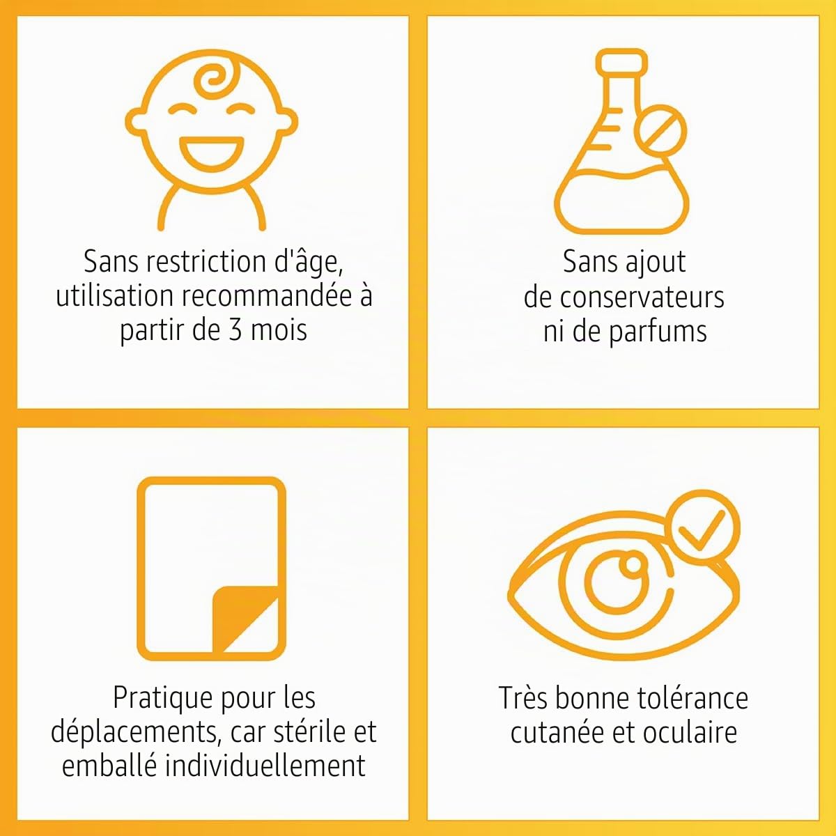 Lot de 50 lingettes stériles pré-humidifiées pour le nettoyage des paupières