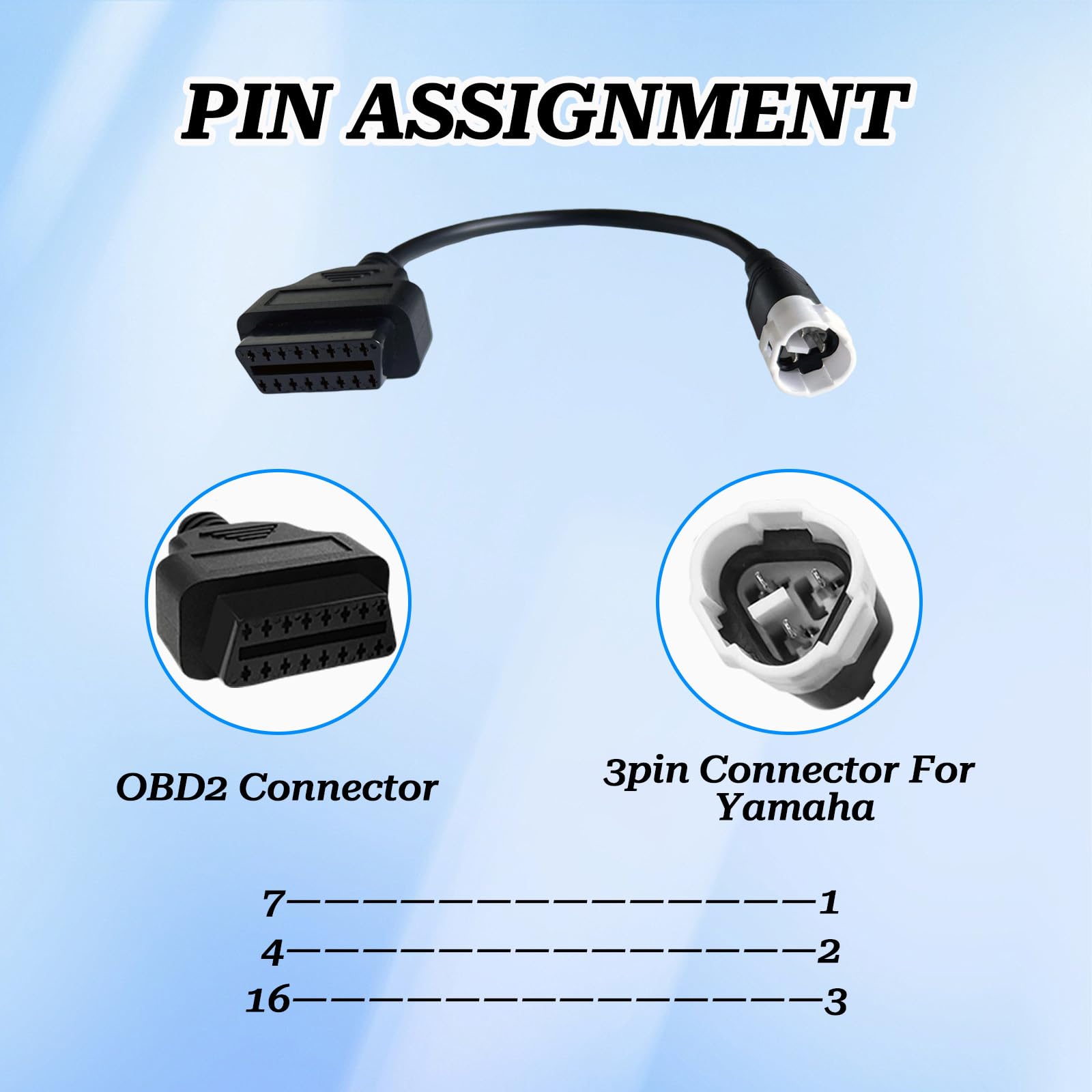 Amazon.co.jp: AMHTDOL OBD2アダプター ヤマハ3ピンから16ピンOBD診断