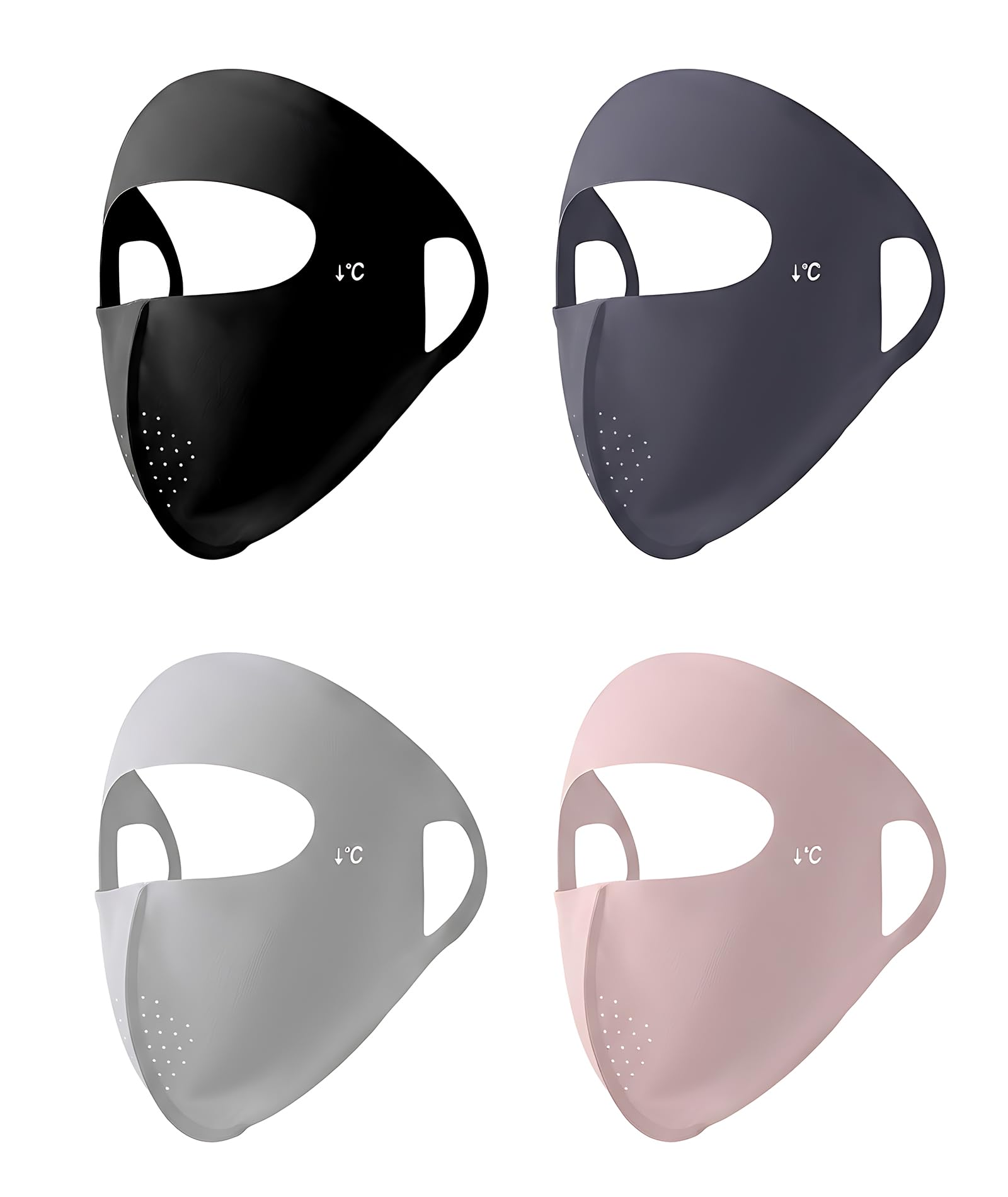 NHCDFA 4PCS Face Mask for Sun Protection for Women, Four-Piece Cooling Ice Silk Set, Breathable Non-Ear Loop Design, Outdoor UV Protection Face Cover, Comfortable Daily Wear Accessory-image-25