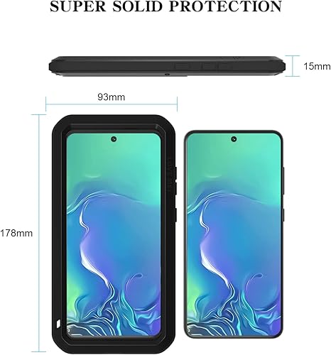 Miniatura 9 de LOVE MEI Funda militar resistente para Samsung Galaxy S21 FE 5G, con protector de pantalla de vidrio templado, a prueba de golpes, a prueba de