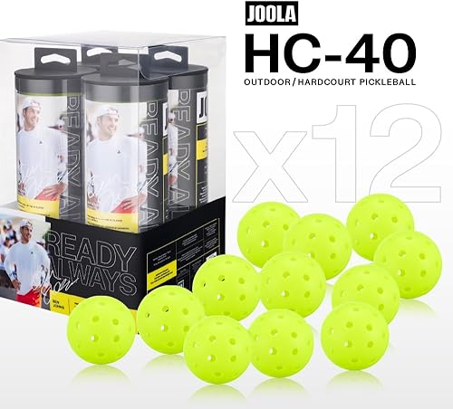 Miniatura 2 de JOOLA HC-40 - Pelotas de pickleball para canchas duras con tubo de almacenamiento  Pelotas aprobadas por USAP para juego de torneos  Paquete de 3 o