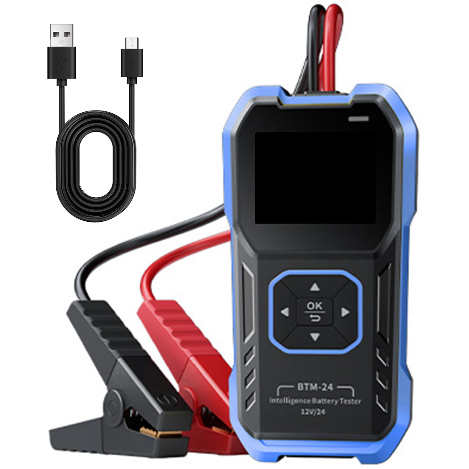 Testeur de charge de batterie automobile multiple avec affichage de 6,1 cm en temps réel pour voiture, camion, moto, outil d'analyse de batterie automobile