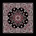 Black with Red Circular Burst Paisley Bandana - Single Piece 22x22