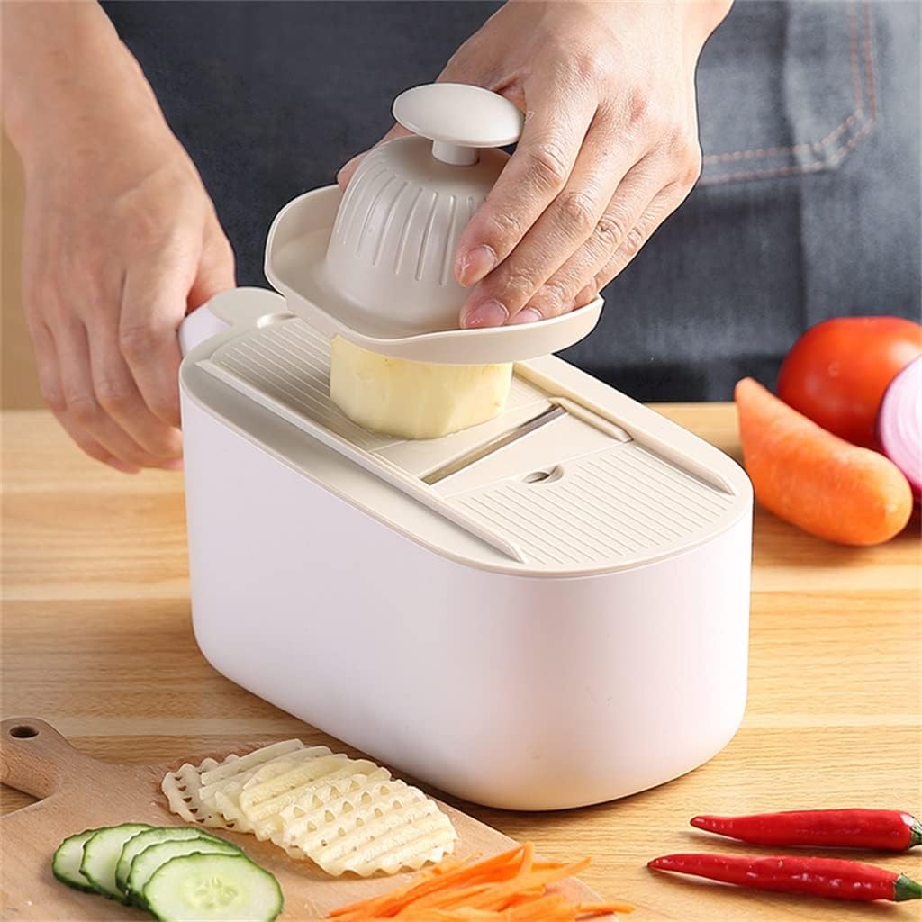 Multifunctional Vegetable Kitchen Tool Slicer Manual Cutter Professional Grater with Adjustable Blade(Blue)