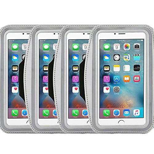 Universal Sports Armband Casehigh Shop Running-Exercise Gym Sportband Water Resistant Sweat Proof Key Holder Running Pouch Touch Good for Hiking,Biking,Walking?, armband Silver 4pack, galaxy s5 review running arm band