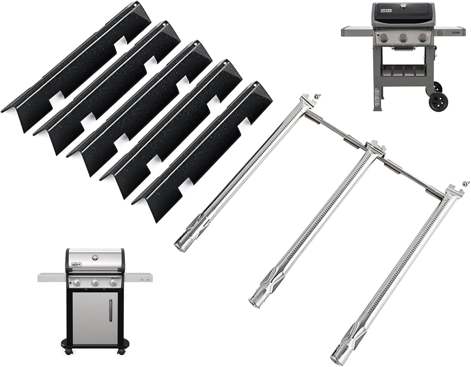 Grill Parts for Weber Spirit 2 Grill Replacement Parts Weber GS4 Spirit II/I S310 E310 E320 S320 S330,for Webber Part 69898 69787 67025 Burner Tube &7636 67046 69797 68843 GS4 Spirit 2 Flavorizer Bars