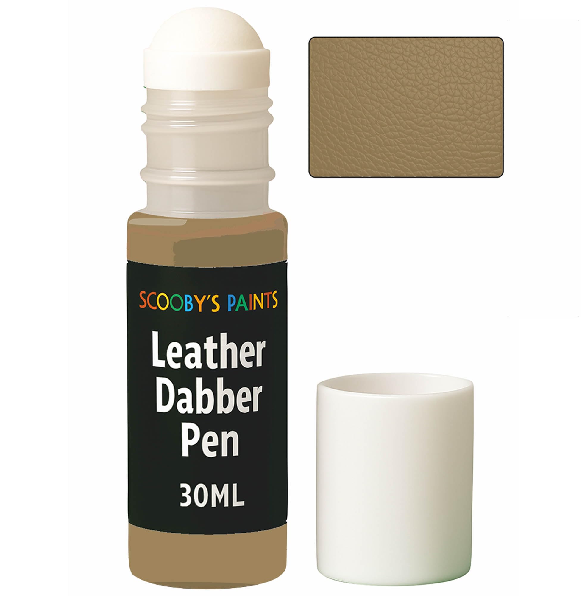 Scooby's Paints Leather Dabber Pen, 30ml, Leather Recolouring Paint Balm for Sofas, Repair for Faded & Scratched Upholstery Car Seats, Shoes and Clothing (MAGMA)