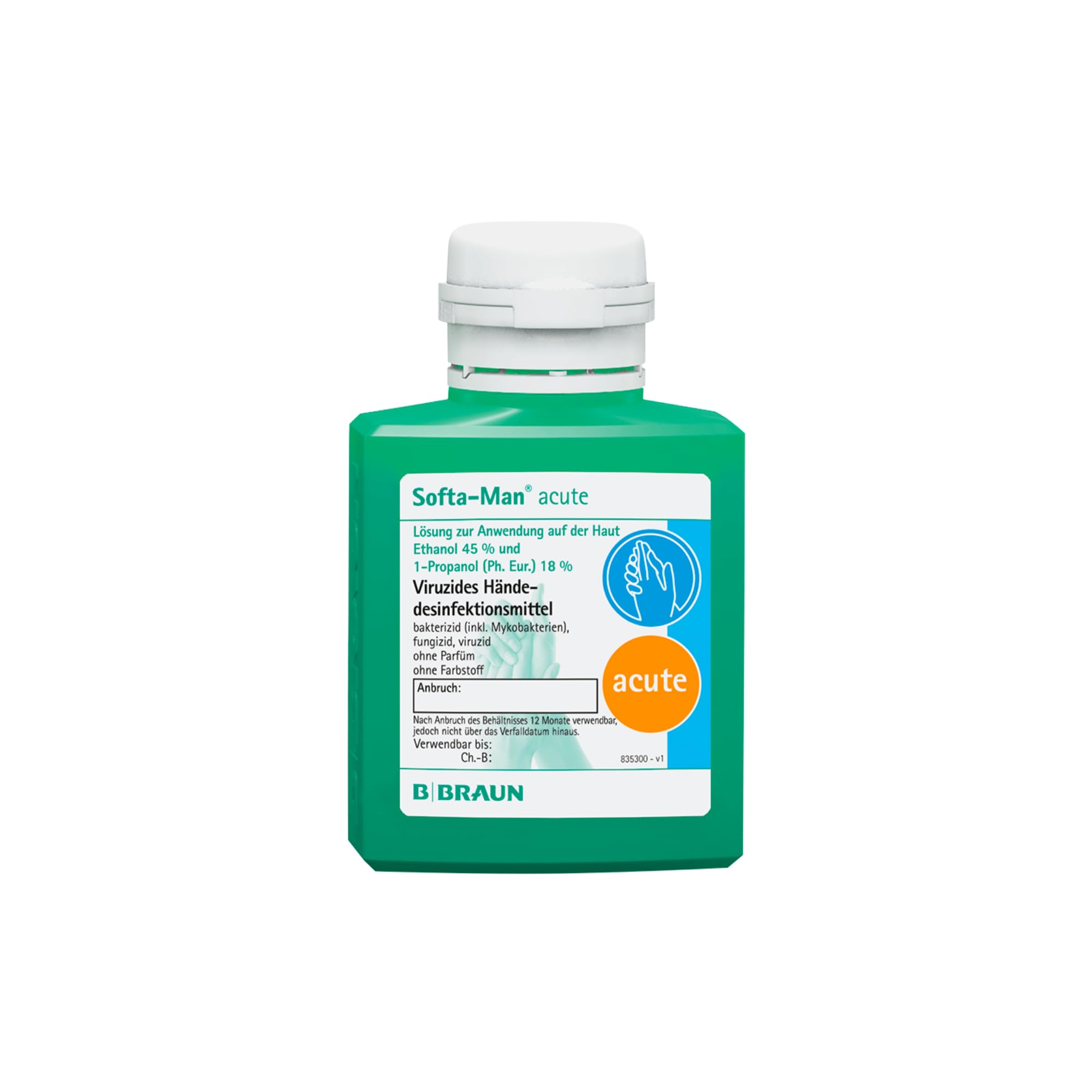 B. Braun Softa-Man® - 20 desinfectantes para manos acute - Botella de 100 ml | Botella (20 ml)