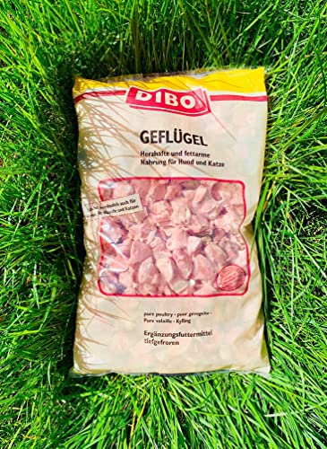 DIBO Geflügel, 3 x 2.000g-Beutel, Tiefkühlfutter, gesunde, natürliche Ernährung für Hunde und Katzen, Barf Fleisch