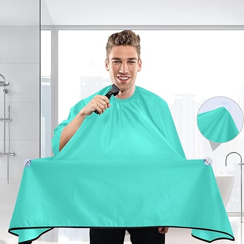Miniatura 6 de Peacock Blue Barber Cape and Apron, Polyester Hair Cutting Cape, Hair Dye Cape Women