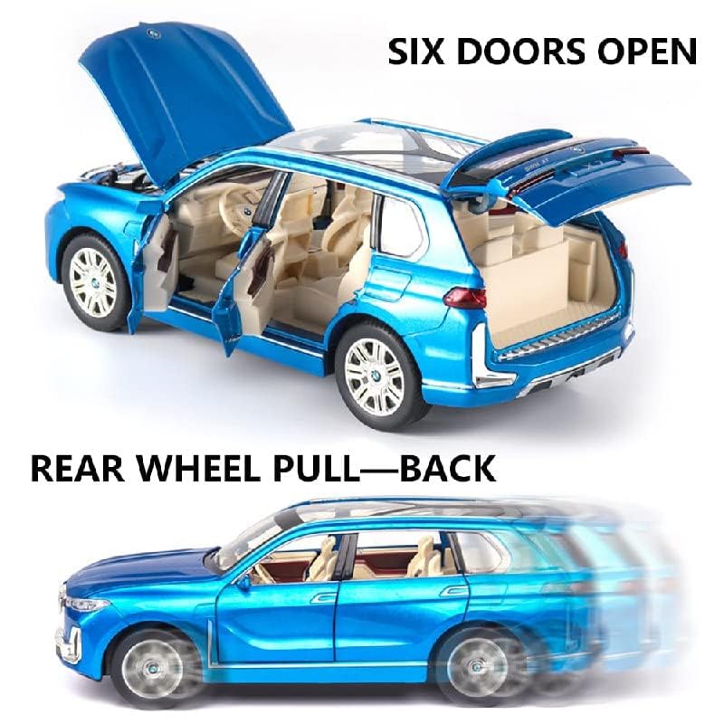Image of Exclusive Alloy Metal 1:24 Bmmw X7 Model Car, Zinc Alloy Die-Cast Toy Vehicles, Openable Doors, Music, Lights & Pull Back Toy Car With Sound & Light For Kids (Bmmw X7),Multicolor