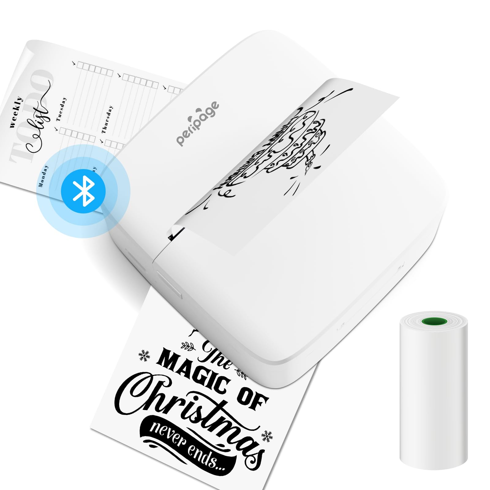 Peripage P21 Mini Imprimante Thermique Bluetooth Portable Autocollant iOS Android