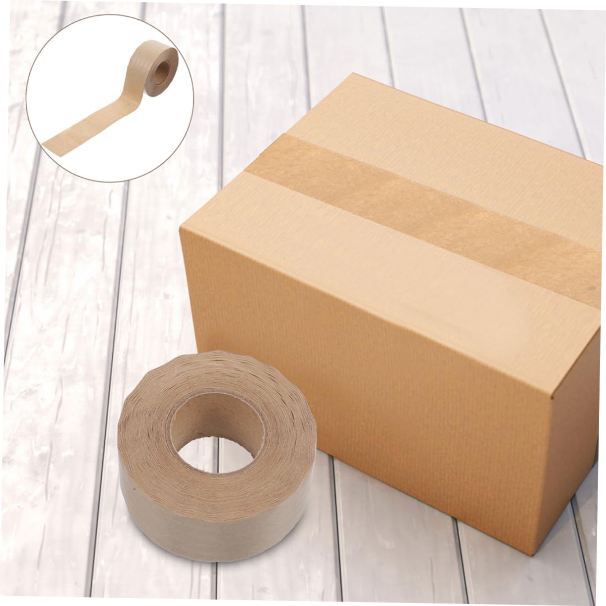 Operitacx 2 di Nastro di Supporto per Cornici Nastro Sigillante in Carta Kraft Attivato Dall'acqua 50 Mm X 50 M Nastro Adesivo per Artisti con Tenuta Forte per Cornici