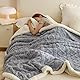 RongRongIN Kuscheldecke 180x200 cm Herbst Winter Flauschig Decke für Bett Sofa Couch – Grau Blau, Extra Weich Doppelgesicht Wohndecke Tagesdecke Sofadecke Couchdecke Überwurfdecke Biber Warm