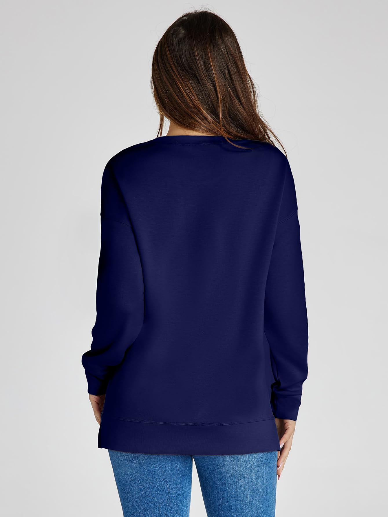 Glamaker Sweat-shirt à manches longues et col rond pour femme Air Essentials doux et ample
