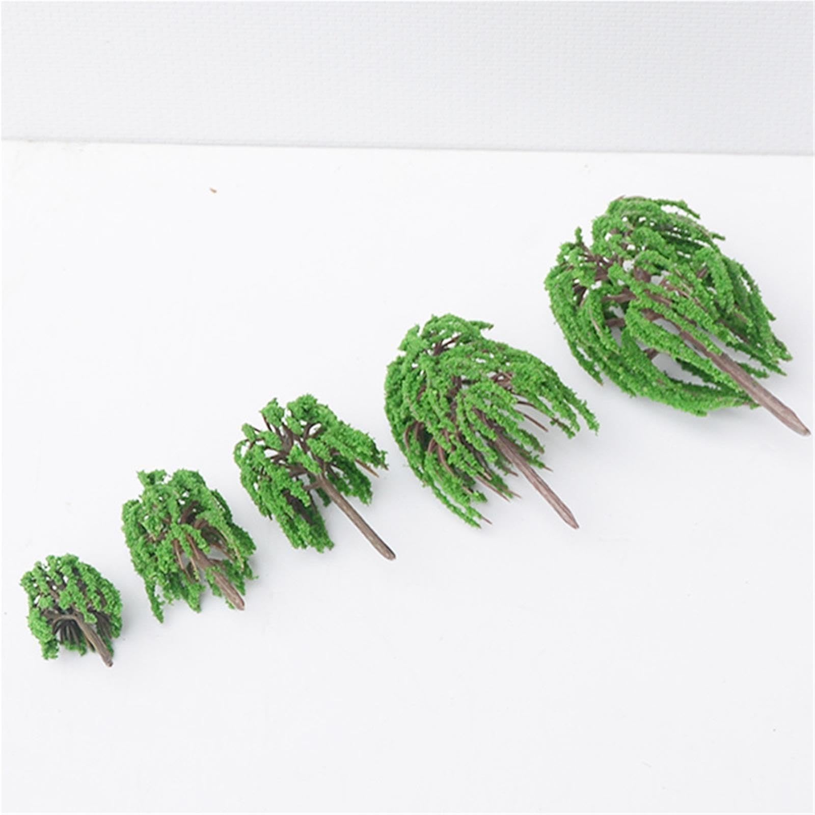 30 pezzi mini modello di albero salice in plastica paesaggio fai da te