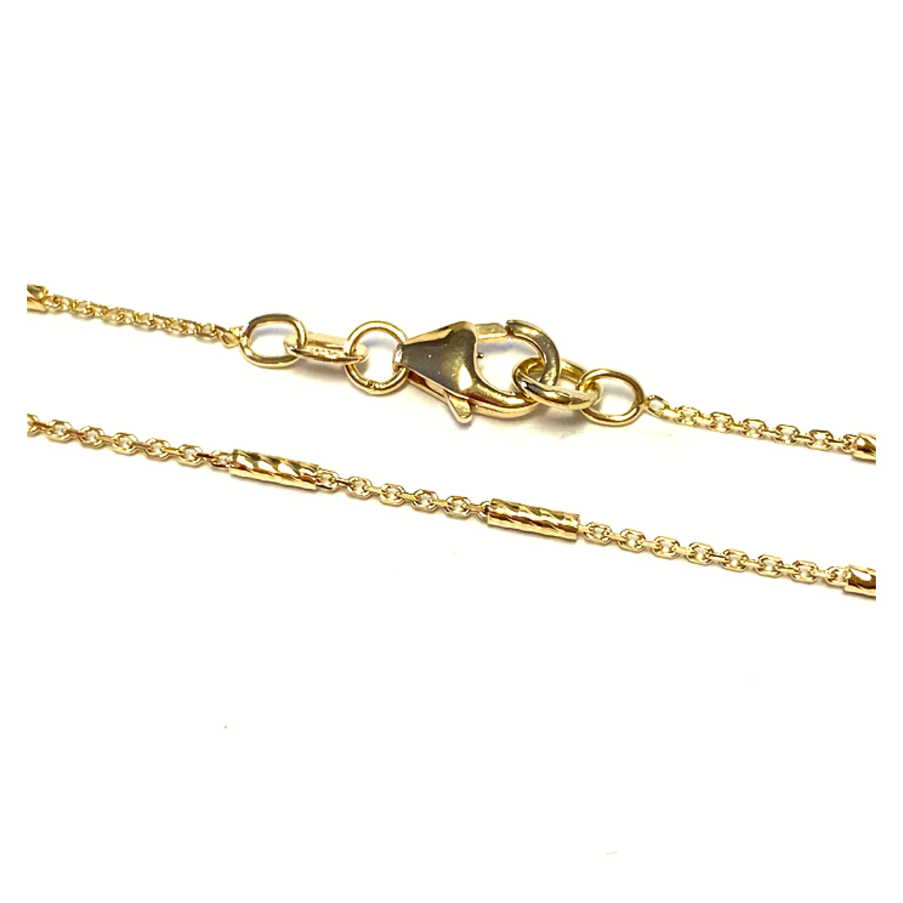 Generisch Kette Gelbgold 750/- diamantiert Muster zart fein Collier 50cm
