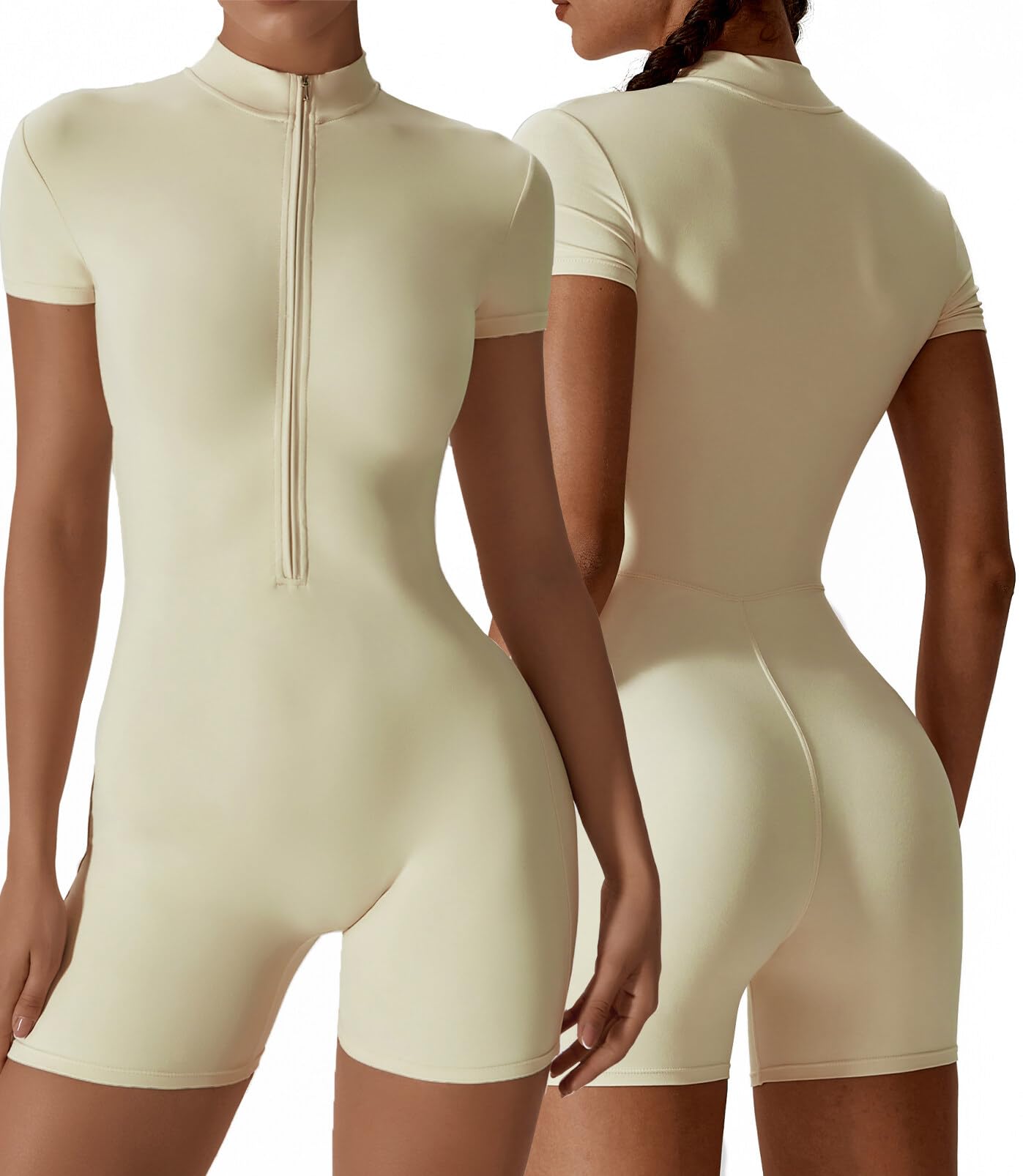AIEOE Mono deportivo para mujer, corto, ajustado, yoga, mono elástico, mono de una pieza, traje deportivo de verano, sexy, bodycon de una pieza, S-XL