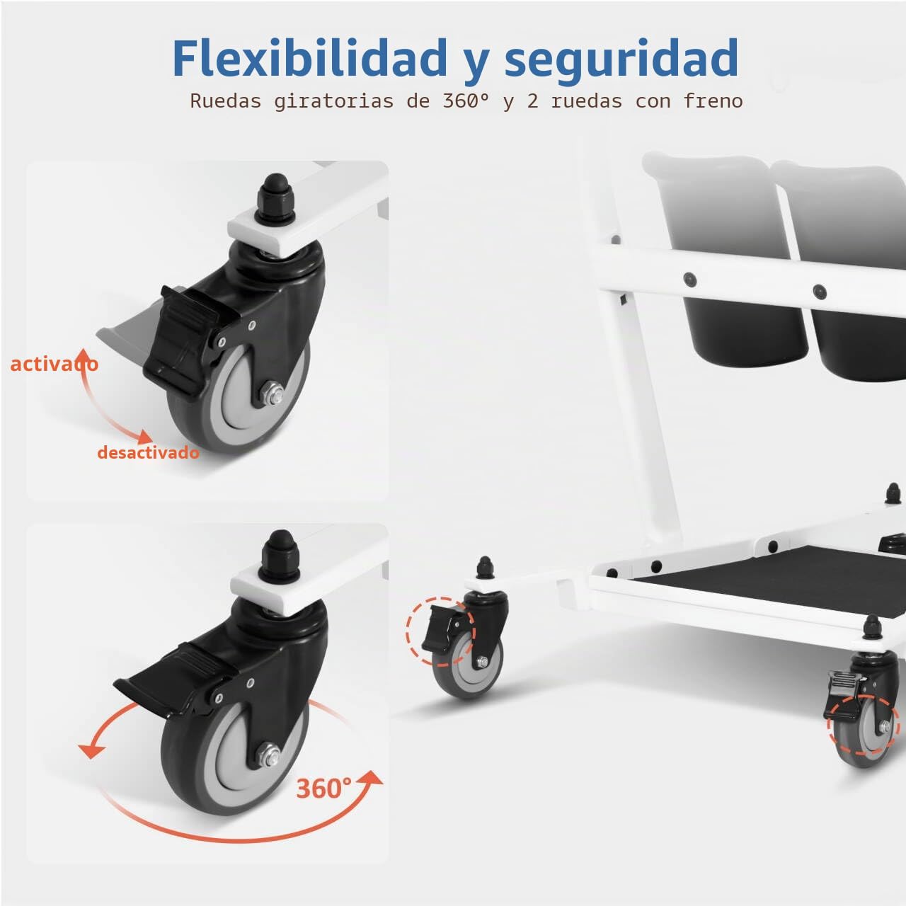 M MCombo Elevador de pacientes con correa de transferencia, ayuda para levantarse de la cama para personas mayores, cuidado y ayuda, 180 kg, silla de ruedas, STA447BK