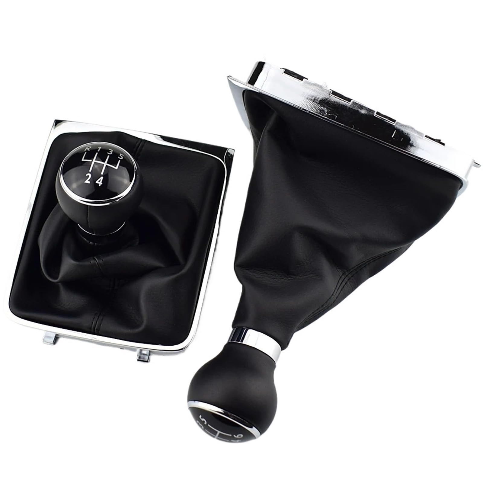 Zamiennik do VW do Passat B6 2005-2011 5 6-biegowa głowica zmiany biegów, czarna gałka zmiany biegów, gałka zmiany biegów, osłona zderzaka, gałki zmiany biegów samochodu (5 biegów) (AD 6 prędkości)