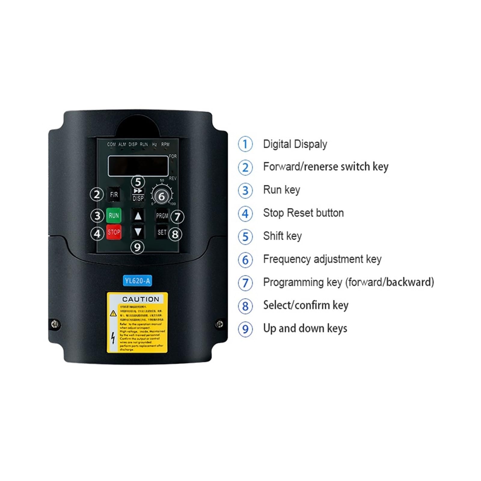 Inverter di frequenza Inverter Convertitori CE 750w 1500w 2200w Tipo V/F 400hz Ingresso monofase Uscita trifase 110v 220v 380v(220V,0.75KW)