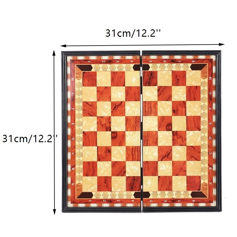schachspiel Magnetisches Reiseschachspiel, faltbares Schachbrett, tragbares Brettspiel for Erwachsene und Kinder, kompakte Größe for Autorucksack(31 * 31cm)