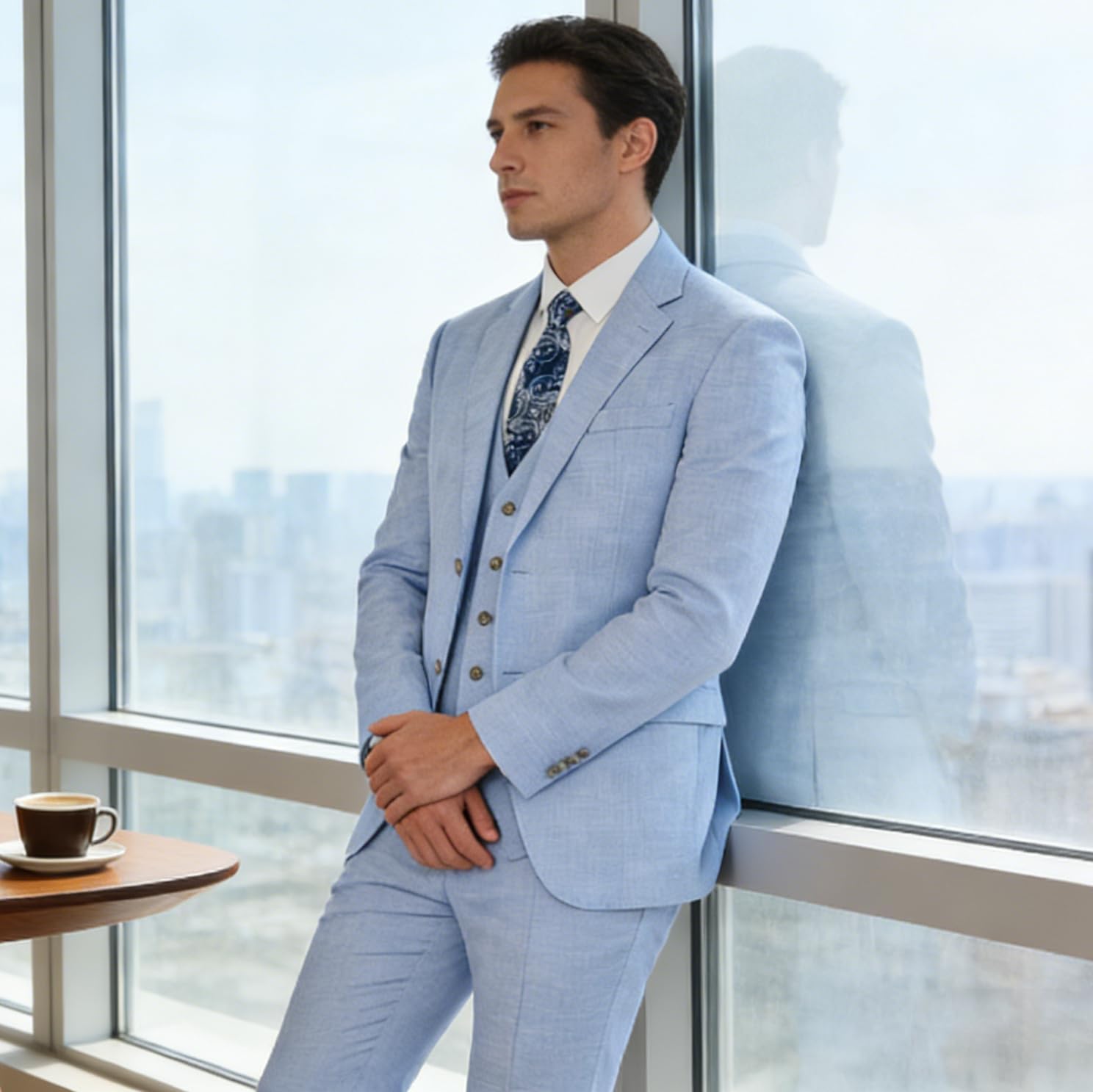 Suits for Men Slim Fit Formal Mens Suits 3 Piece Jacket Vest Pants Wedding Prom Men's Tuxedo Suit Set