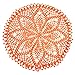 BIBITIME Kitchen Crochet Table Doilies Vase Mats Round Flower Doily Handmade Placemats (15 inches to 16 inches-4PCS, Orange)