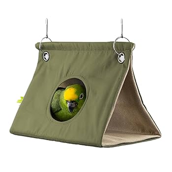 暖かいテント ハンモック セキセイインコ 小屋用品 鳥 Amazon.co.jp: 鳥用テント、鳥たちの寝床 小鳥用 三角ハウス 夏