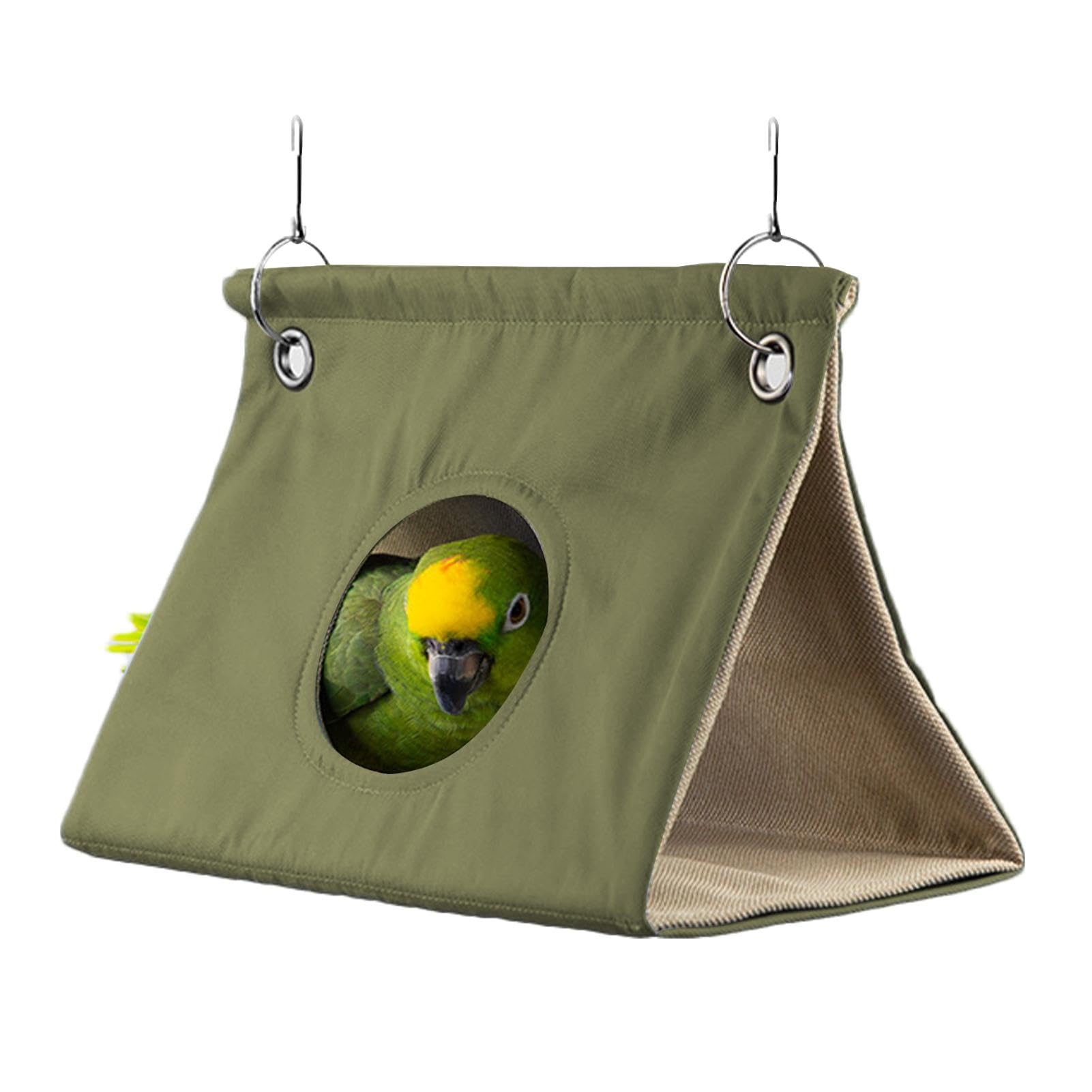 Amazon.co.jp: 鳥用テント、鳥たちの寝床 小鳥用 三角ハウス 夏 通気性