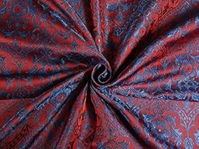 Silk Brocade Vestment Fabric Blue & Pink Color - Hobbies,Home Decor,Sewing,Fashion,Doll Dress,Furnishing,Interior.