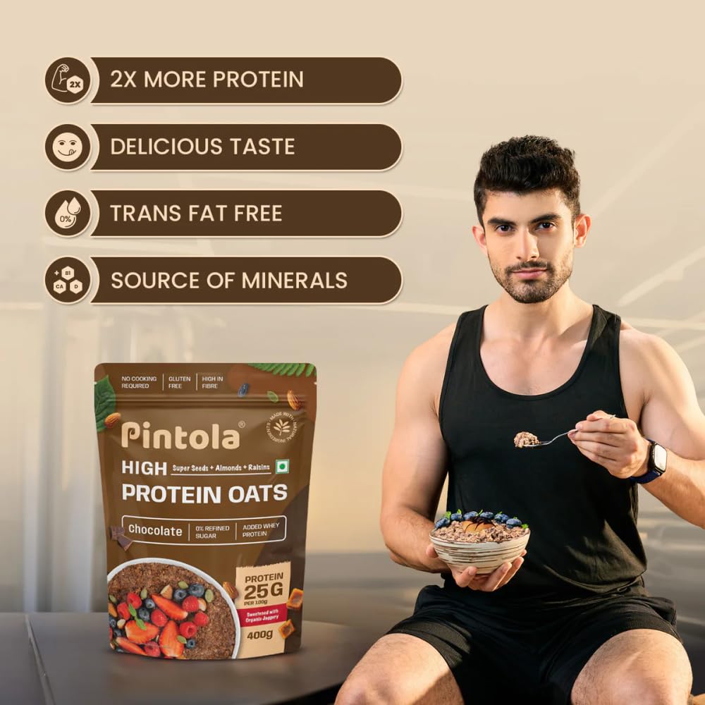 Review Pintola 25G High Protein Oats 400G, Dark Chocolate,No