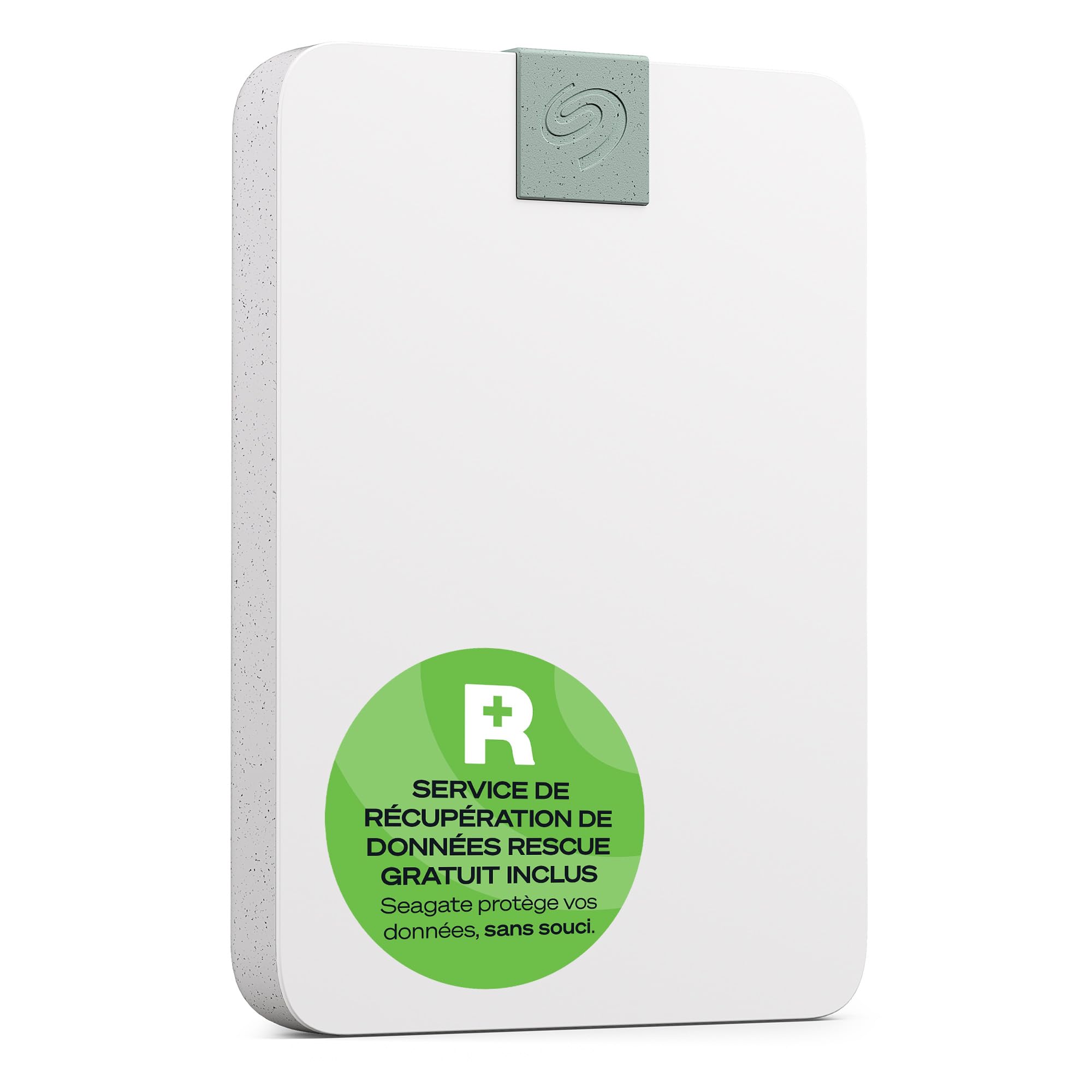 Seagate Ultra Touch HDD, 2 To, Disque dur externe, blanc, matériaux recyclés, USB-C compatible PC, Mac et Chromebooks, Dropbox et Mylio inclus, 2 ans Rescue Services (STMA2000400)