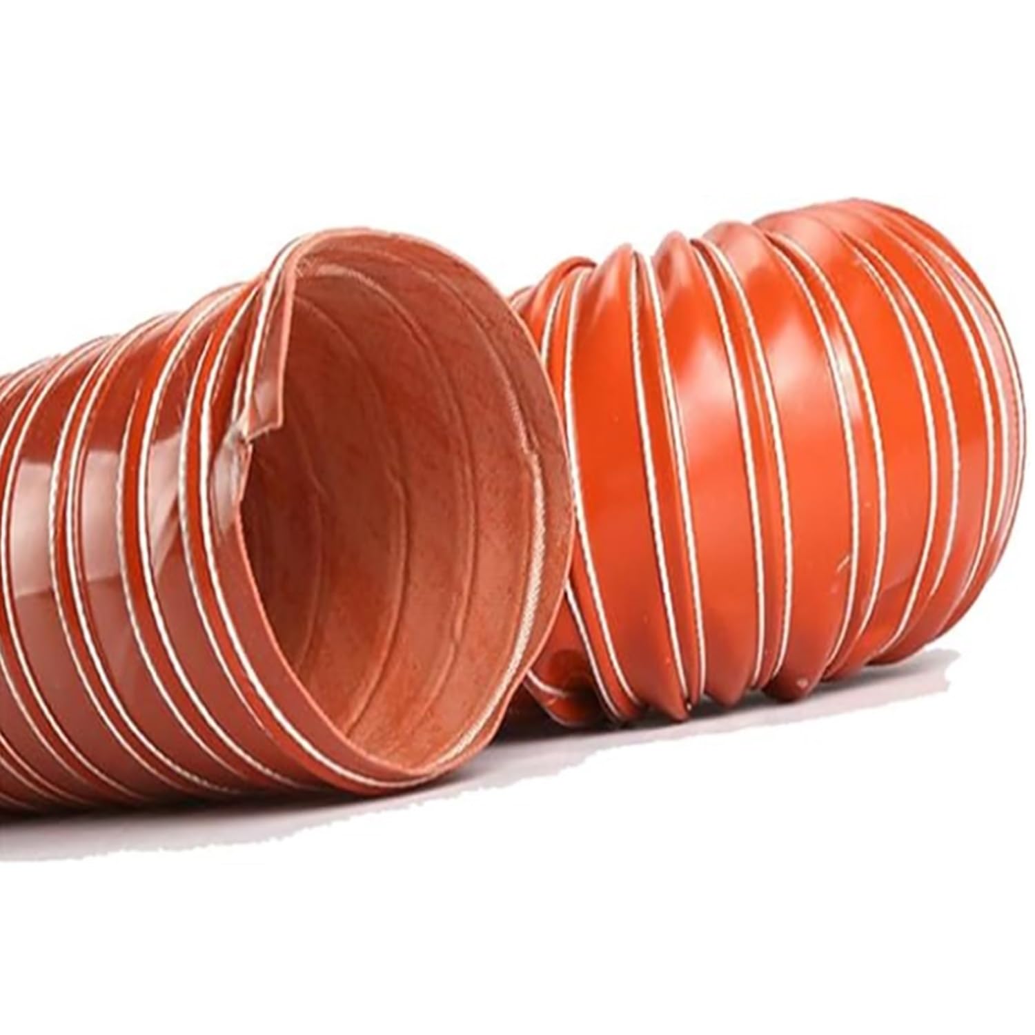 Produktbild von 2 M Silikon-Luftschlauch – Hitzebeständig -60 Bis +300 °C, Ø63 Mm, Für Heizung, Lüftung, Abgase & Chemiedämpfe (orange)