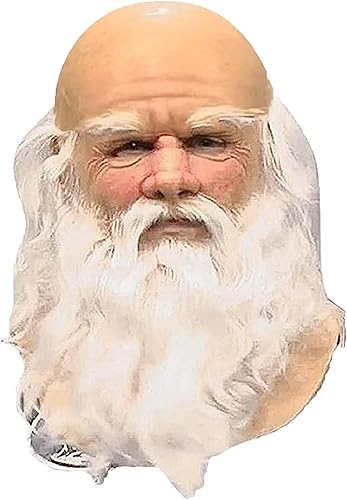 Máscaras de Halloween para adultos, máscara de Papá Noel con barba blanca, de látex, para Navidad, lindos niños y adultos, máscaras faciales