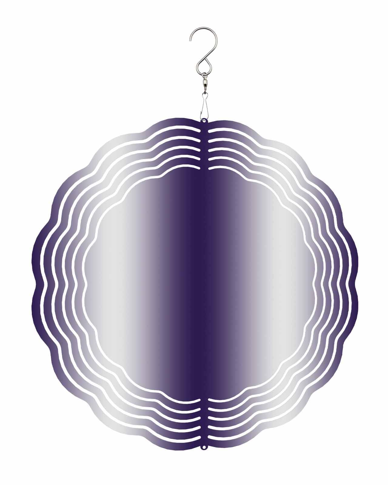 Gradient Wind Spinners, Purple White Hanging Wind Spinners for Yard and Garden 3D Stainless Steel Metal Sculptures Crafts Ornaments 12 Inch