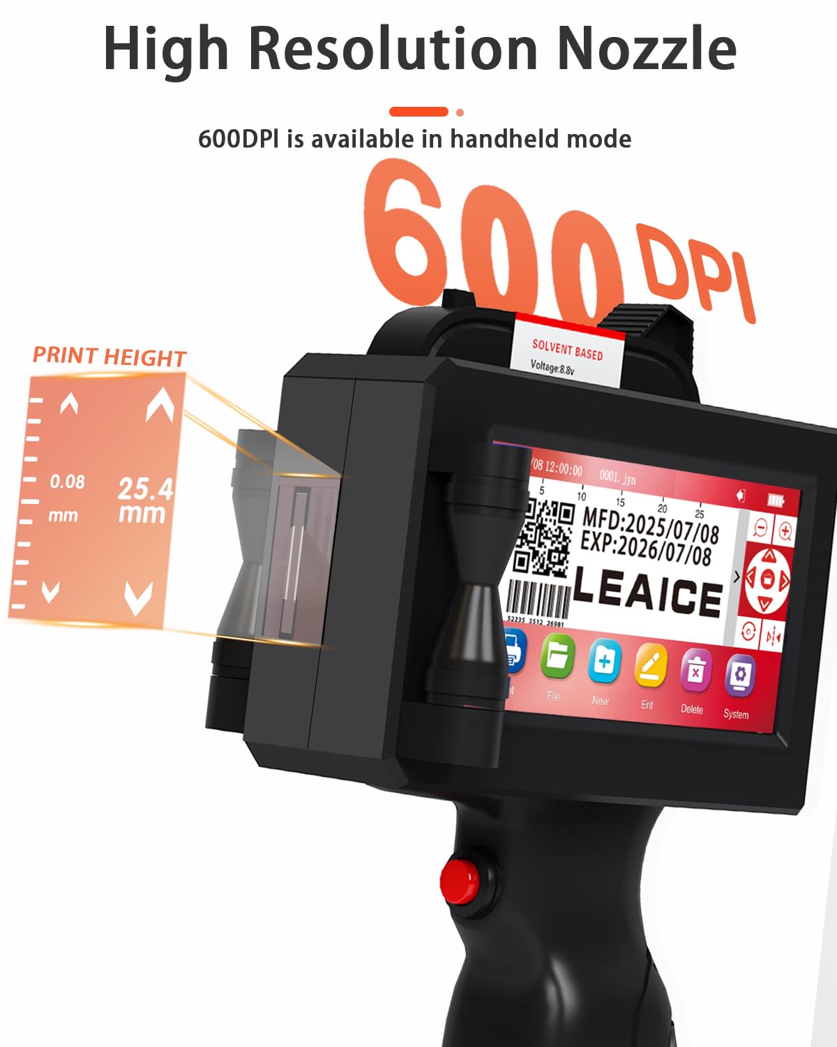 1sa Amazon.com: Leaice Handheld Inkjet Printer, 1 inch/25.4 mm Print