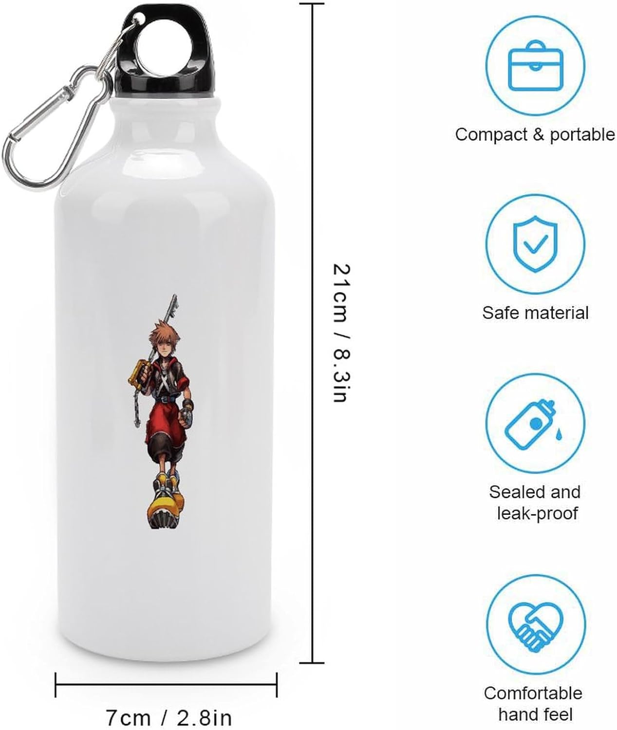 アルミボトル キングダムハーツ スポーツボトルアルミ 魔法瓶 水筒 スポウォーターカップ 直飲み 持ち運びが簡単 アウトドア軽い タ