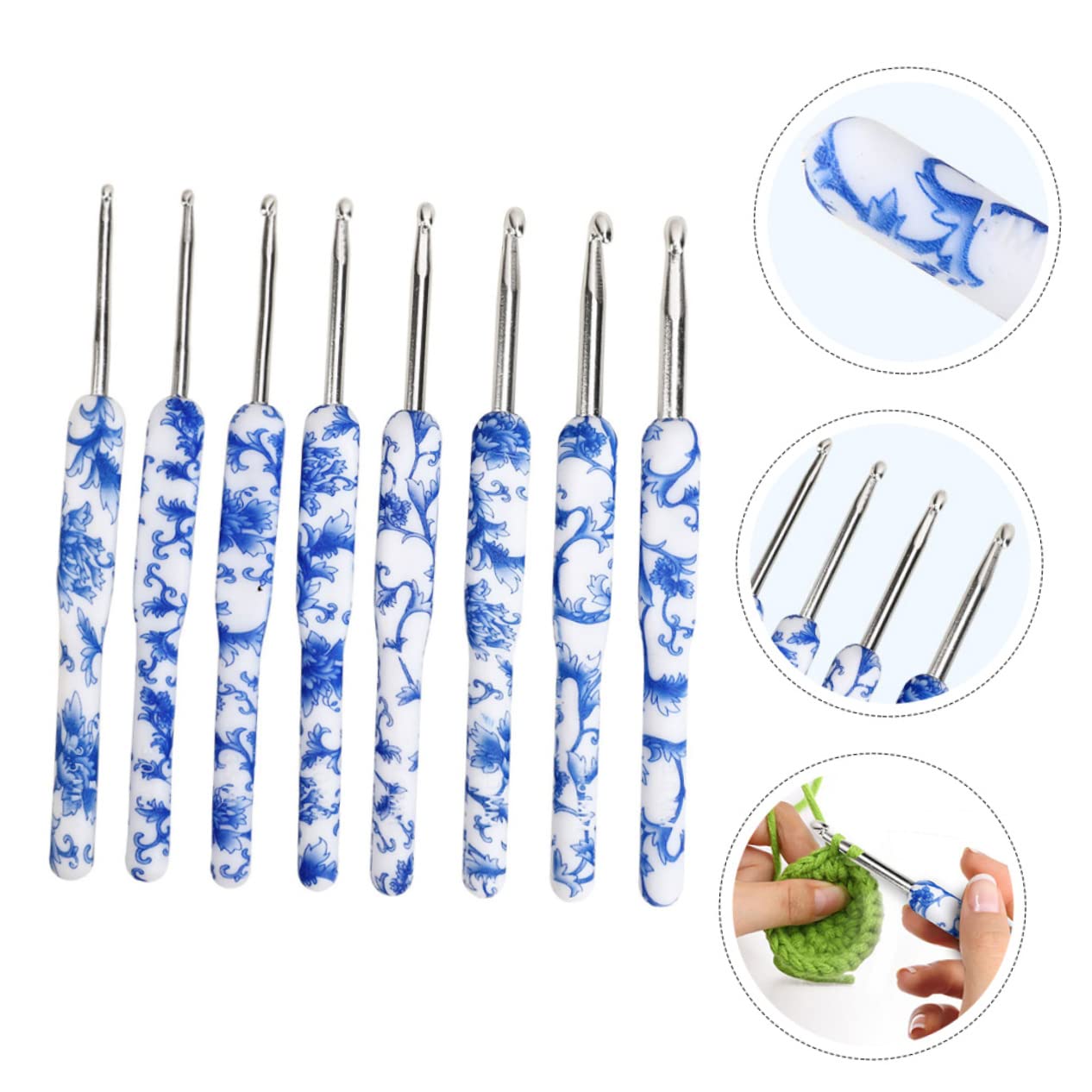 40piezas Agujas De Crochet Ergonomicas Para Tejer Suéteres Ganchillo y Accesorios De Kit De Herramientas Para Principiantes y Amantes Del