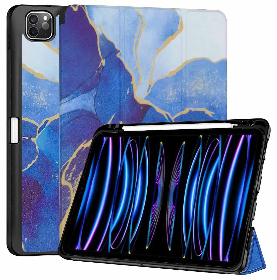 ProElite Smart Case for Apple iPad Pro 11 inch 2022/2021 4th/3rd Gen [Auto Sleep/Wake Cover] [Pencil Holder] [Soft Flexible Case] Recoil Series - Ocean Blue-image-38