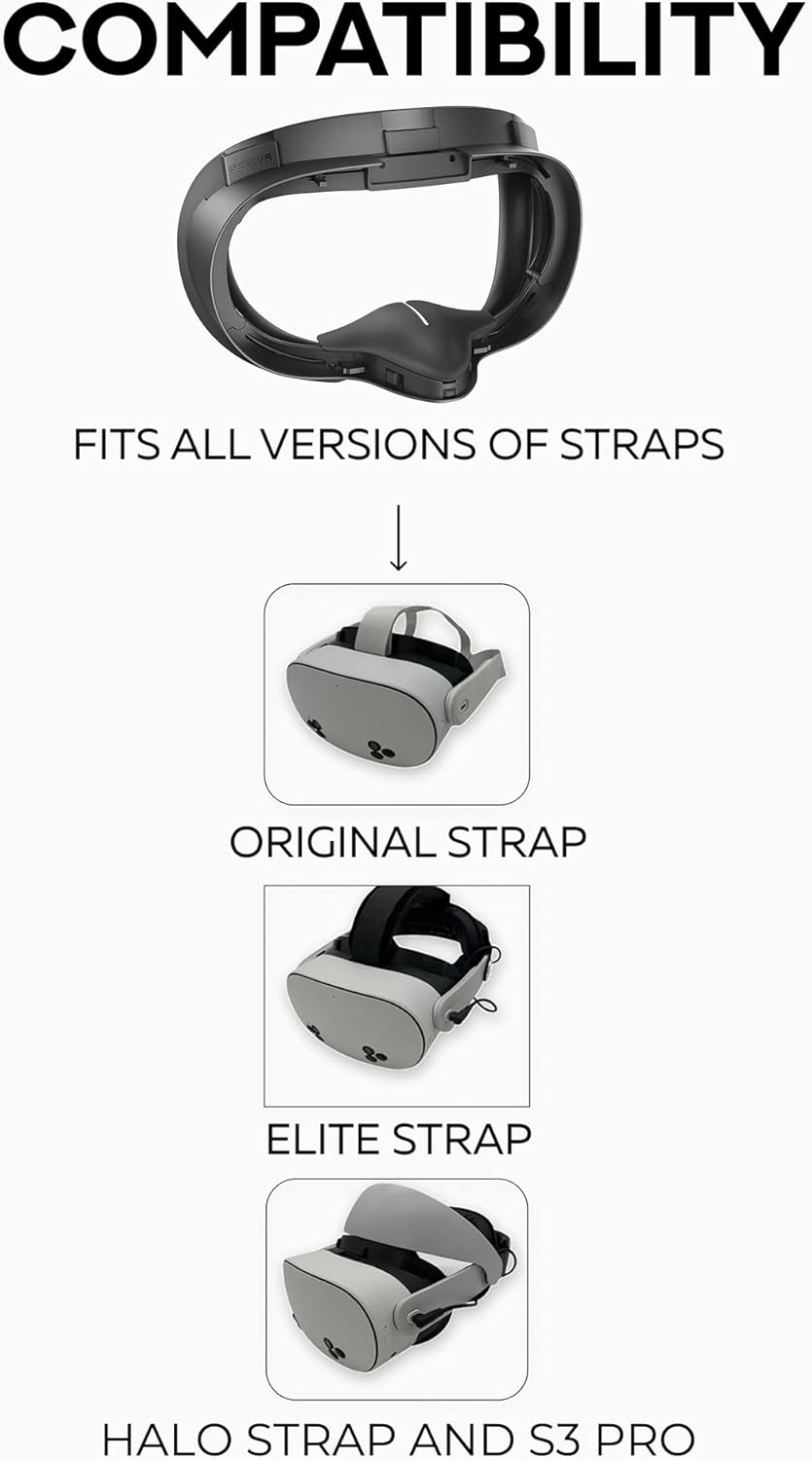 Modular Magnetic Mask for Meta Quest 3S – Quick-Swap PU & Fabric Face Pads