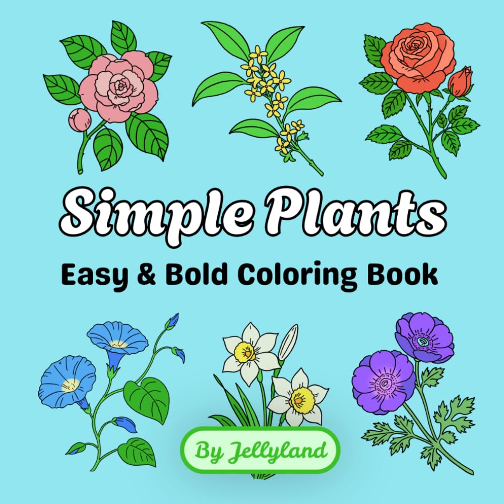Simple plants: Easy & Bold Coloring Book