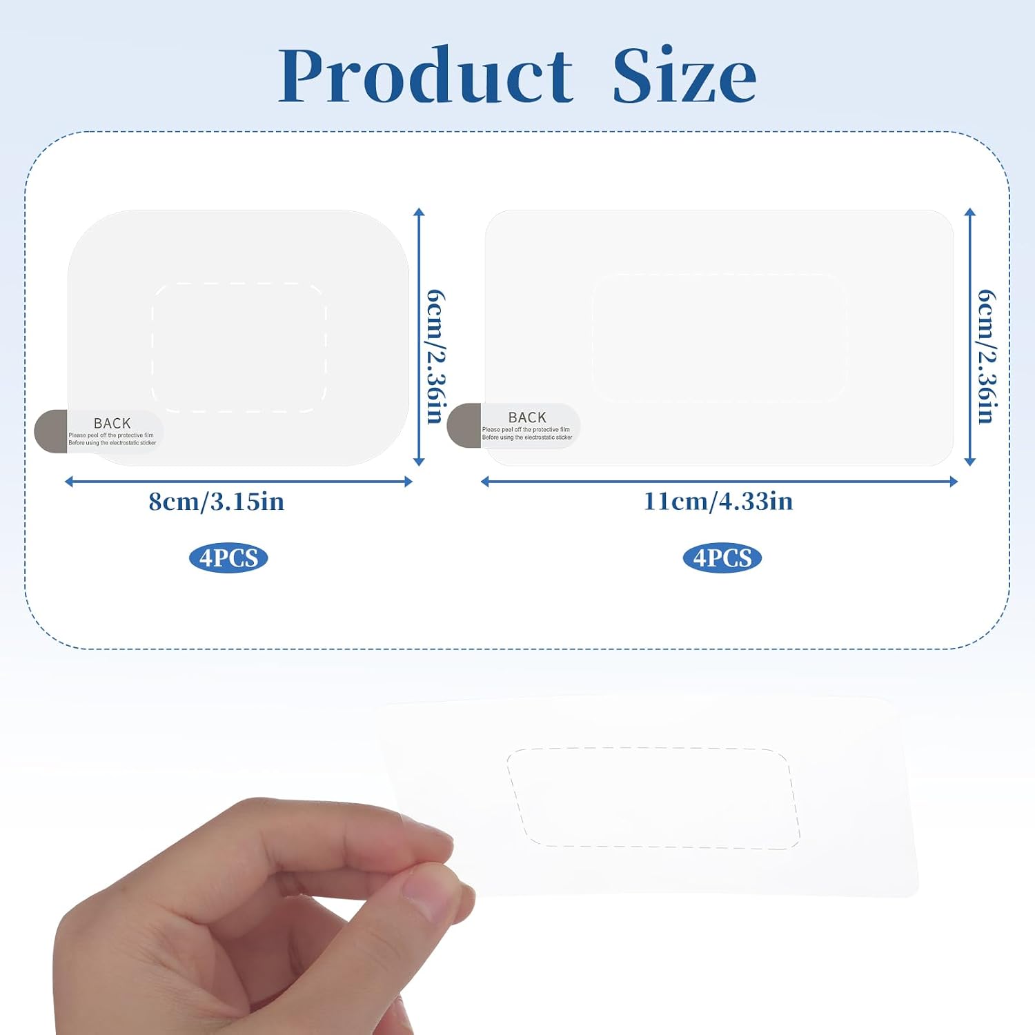 8PCS Sticker Shield for Windshields Electrostatic Stickers Easily Avoid Scratching & Falling Transparent Windshield Film Windshield Sticker Applicator for Mounting Dash Cam Phone Projection Screen image 2