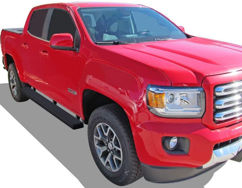 APS Running Boards (Nerf Bars Side Steps Step Bars) Compatible with Chevy Colorado GMC Canyon 2015-2026 Crew Cab (Stainless Steel Black Powder Coated 5 inches)