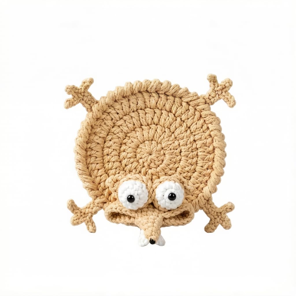 Funny Crochet Coaster, Handmade, 1 Item