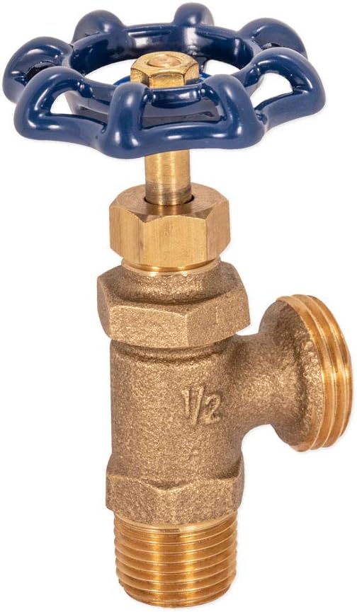 Minimprover Solid Duty Brass 90 Degree Elbow Stop Valve,1/2" GHT Male