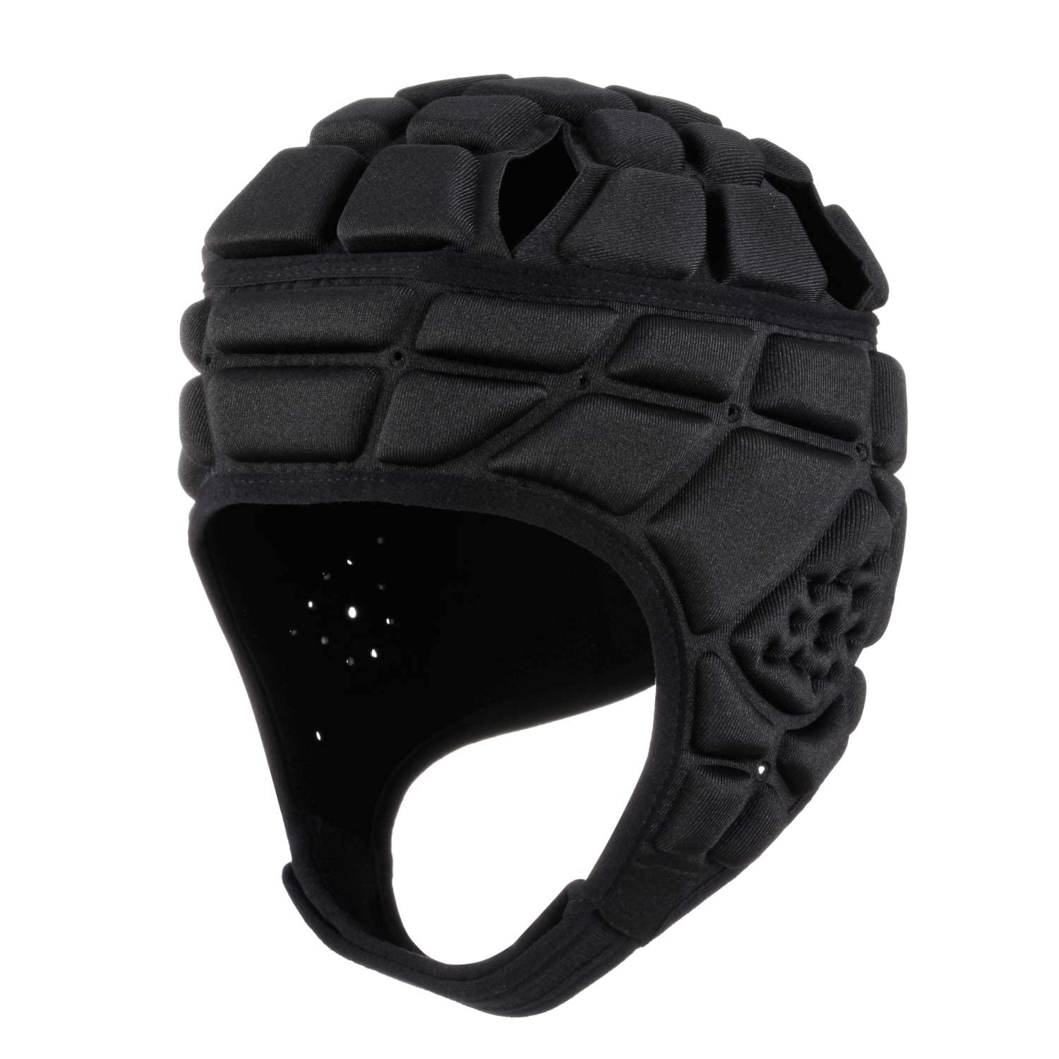 Kitwe Soft Helmet Flag Football Rugby Helmet Scrum Cap Soft Shell Helmet Soccer Headgear for Youth Adults, Black, Pack of 1-image-25