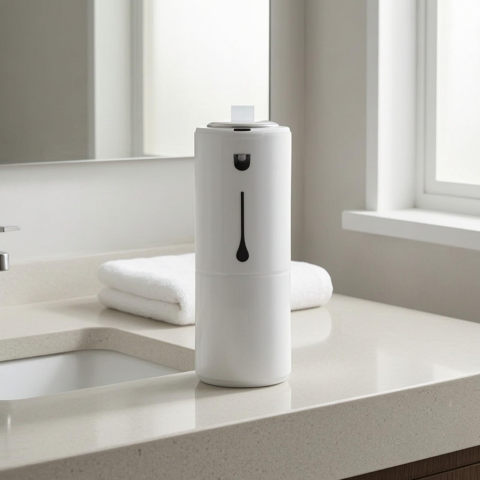 Dispenser di Sapone Schiumogeno Pratico Impermeabile, Senza, Erogatore di Sapone a Sensore, per Bagno, Famiglie, Studenti,