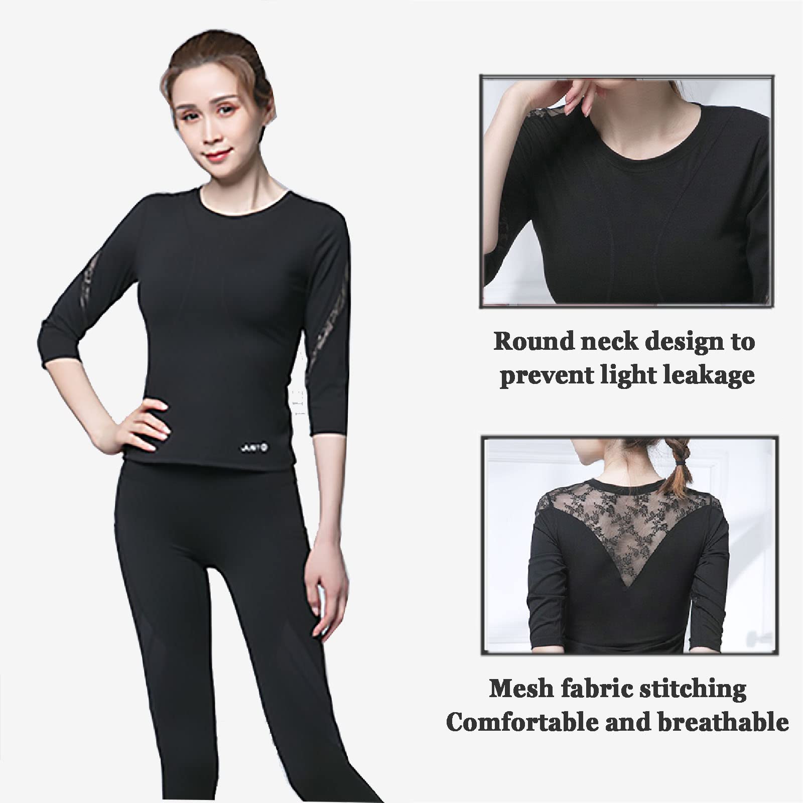 Set Sportivo Senza Cuciture Da Donna – 2 Pezzi: Top Maniche Lunghe E Leggings A Vita Alta Con Effetto Push Up